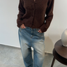 cardigan wool-blend Fluffy Cropped Brown
