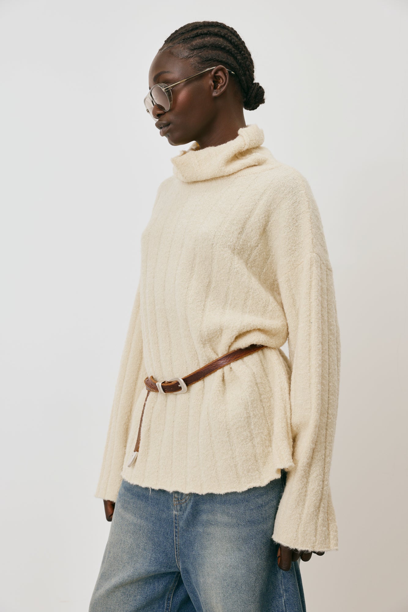 Wide-Rib Turtleneck Sweater