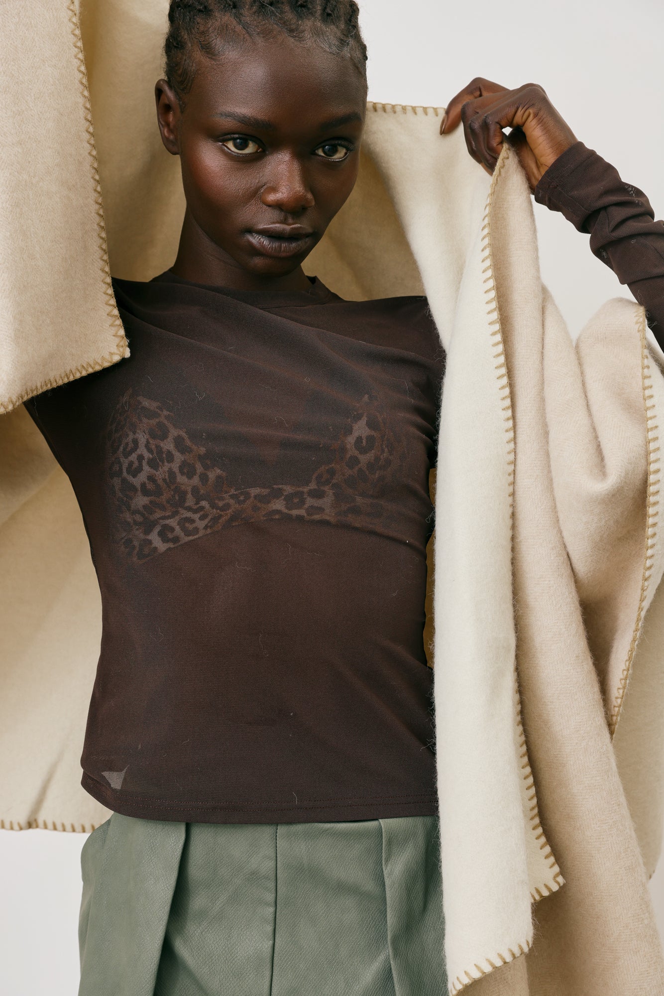 wool butter Fringe Cape