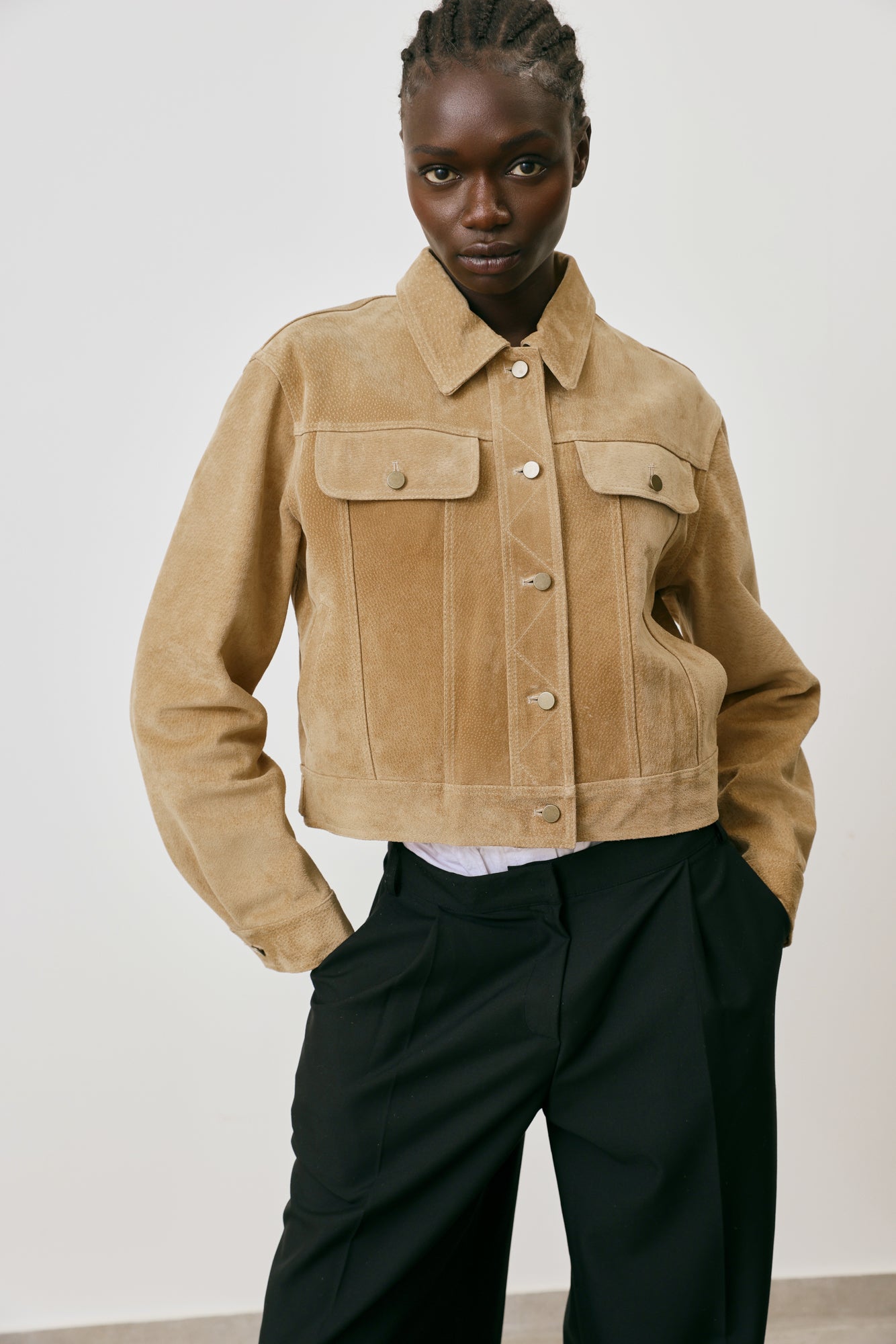 Suede Cropped Jacket