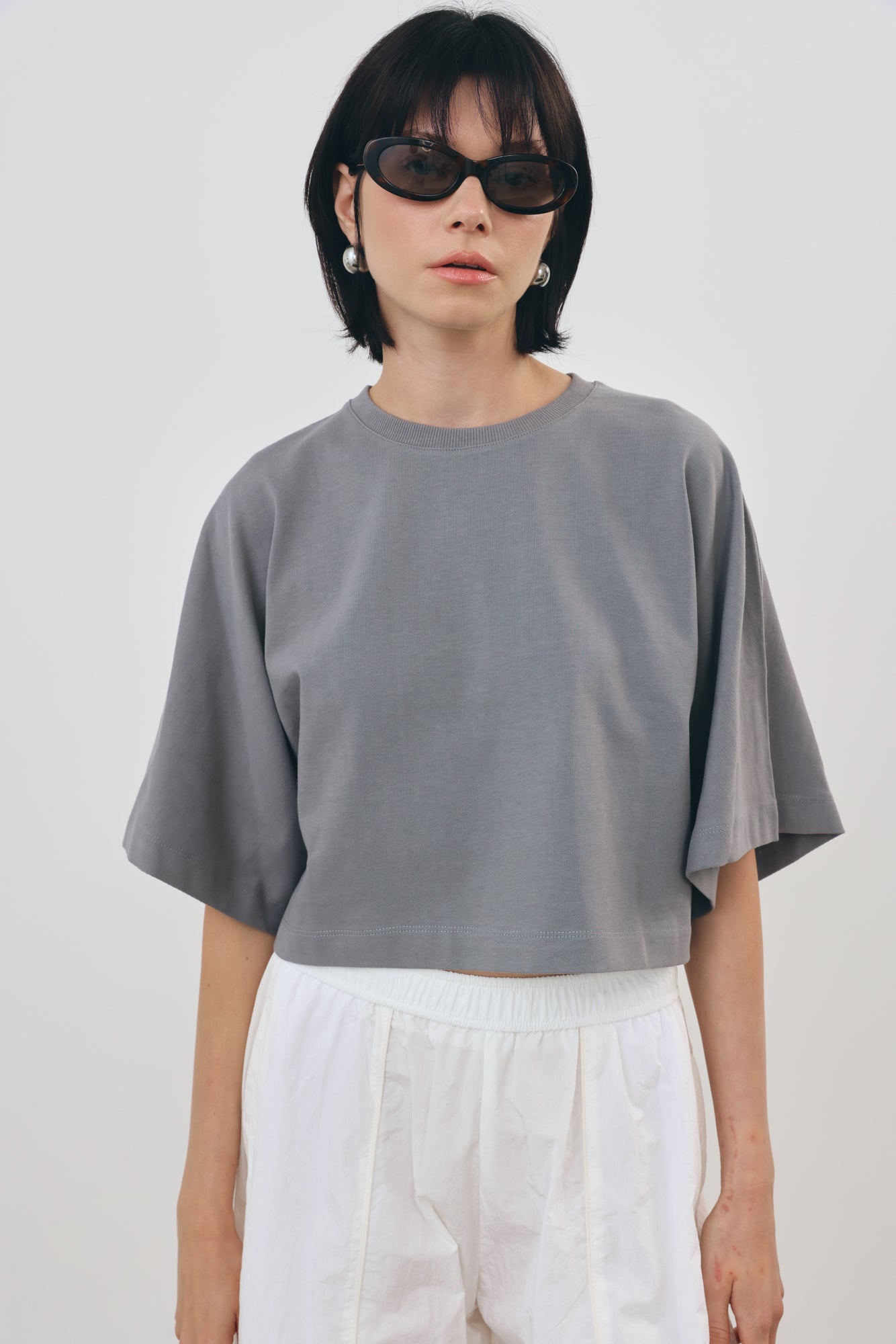 Cropped Wide-Sleeve Tee