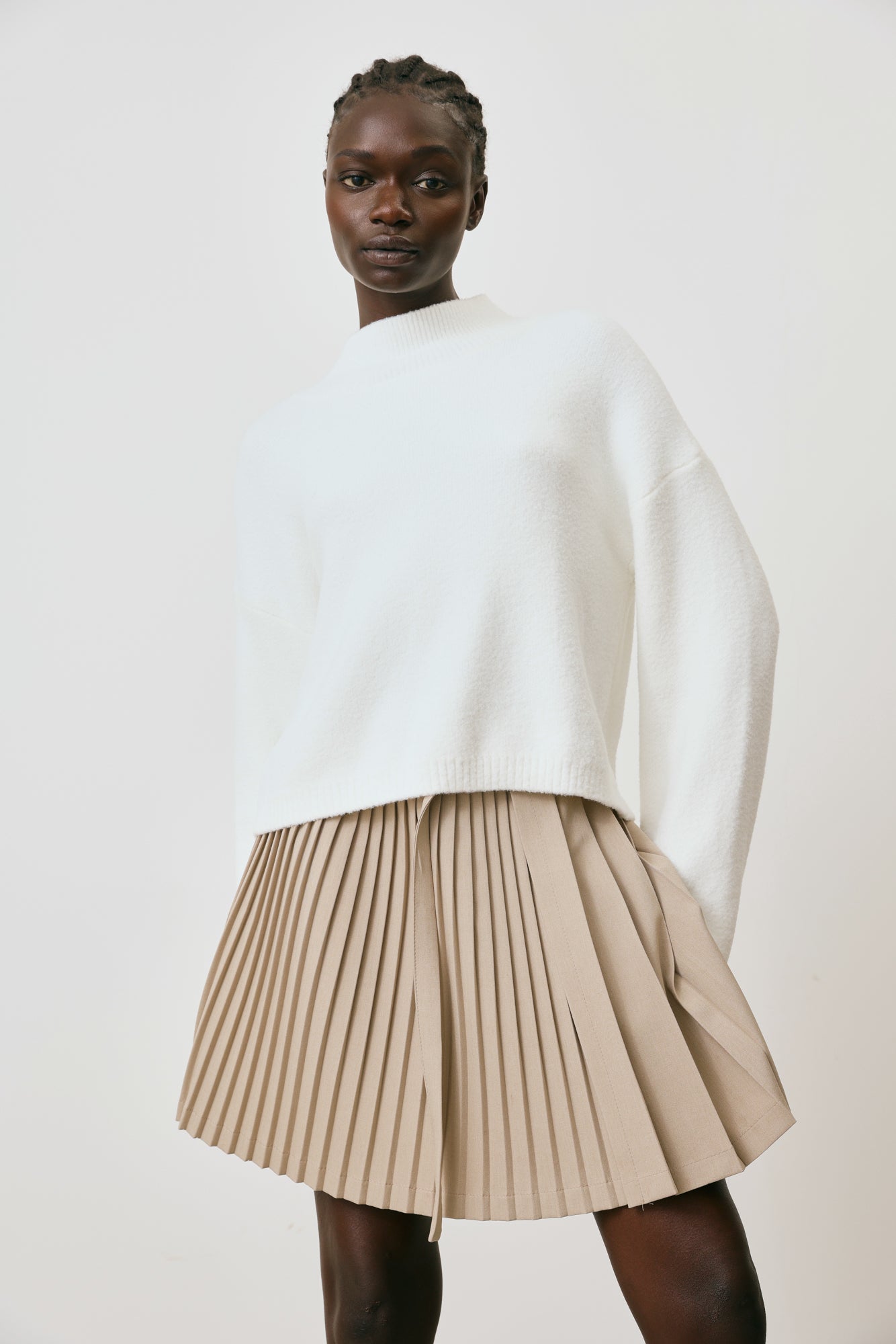 Fluffy Mock-Neck Sweater