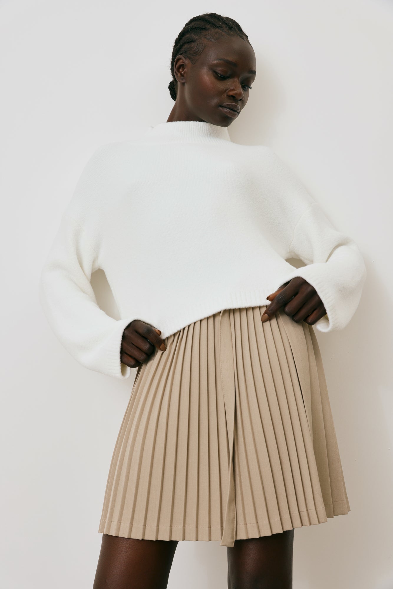 Fluffy Mock-Neck Sweater