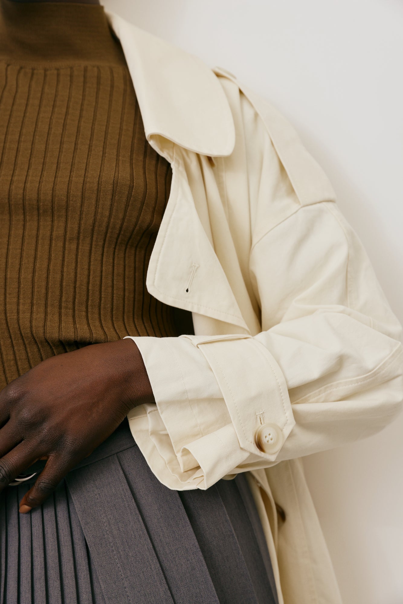 Long Tailored Trench Coat