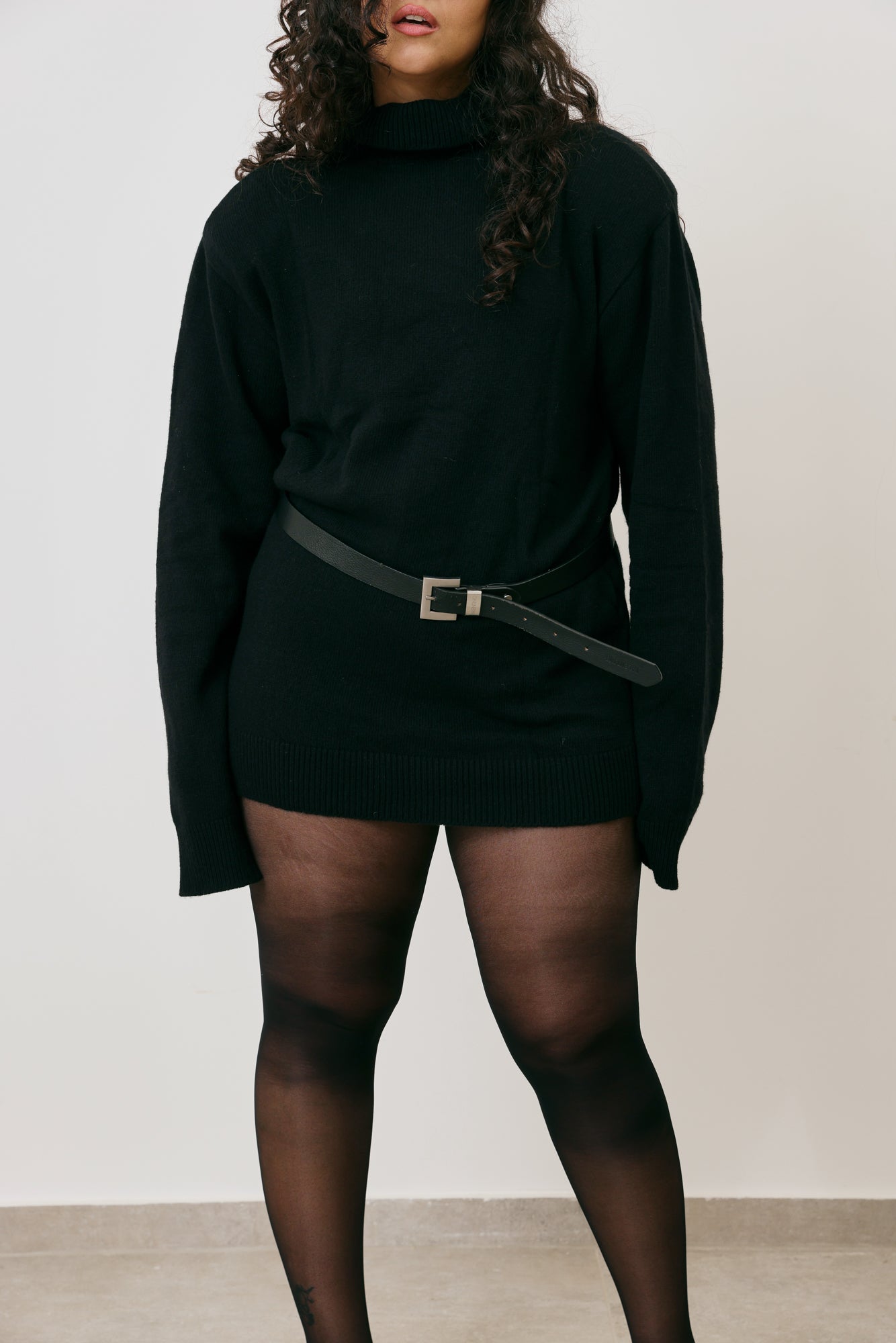 Turtleneck Cashmere Mini Dress