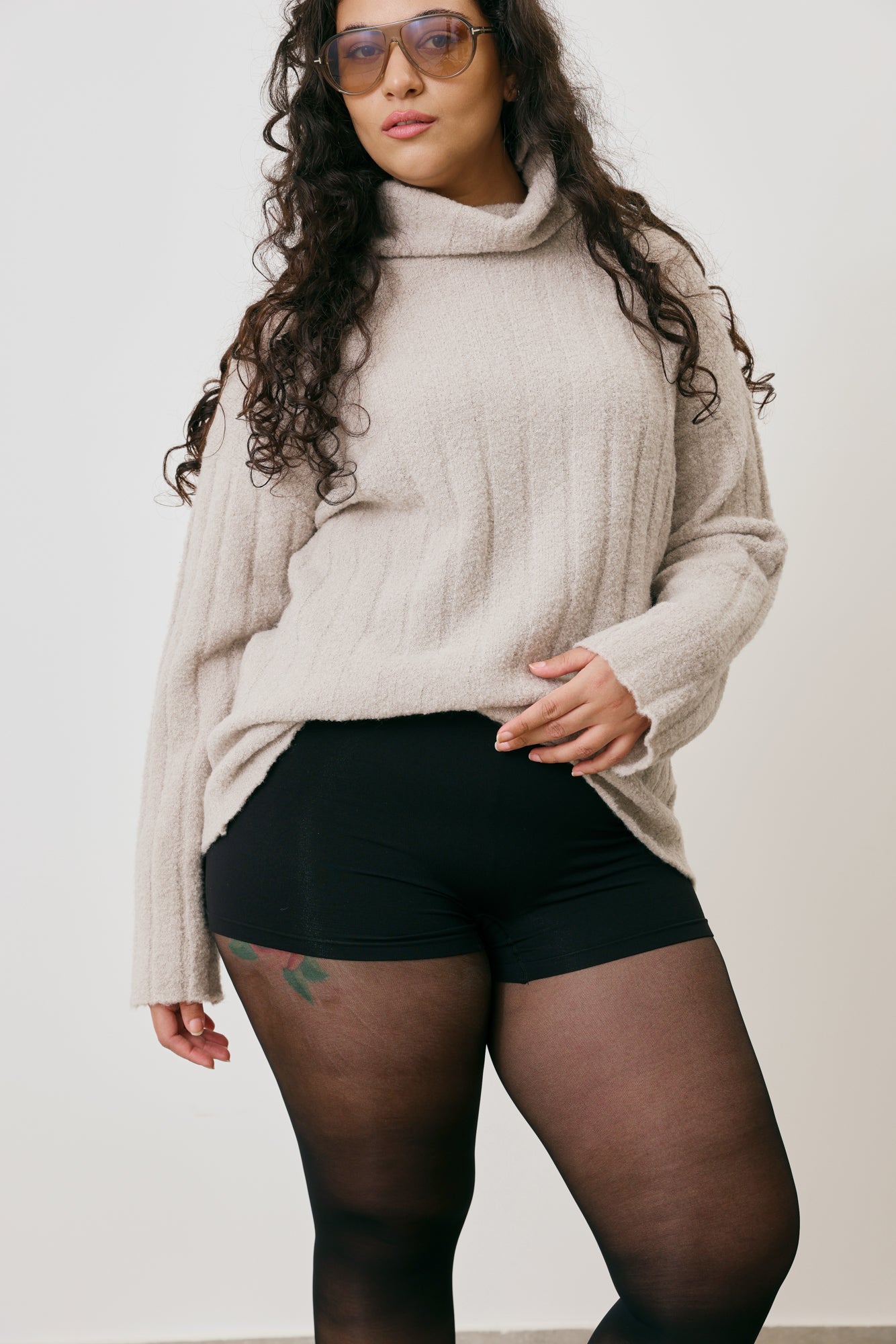 Turtleneck Rib Sweater