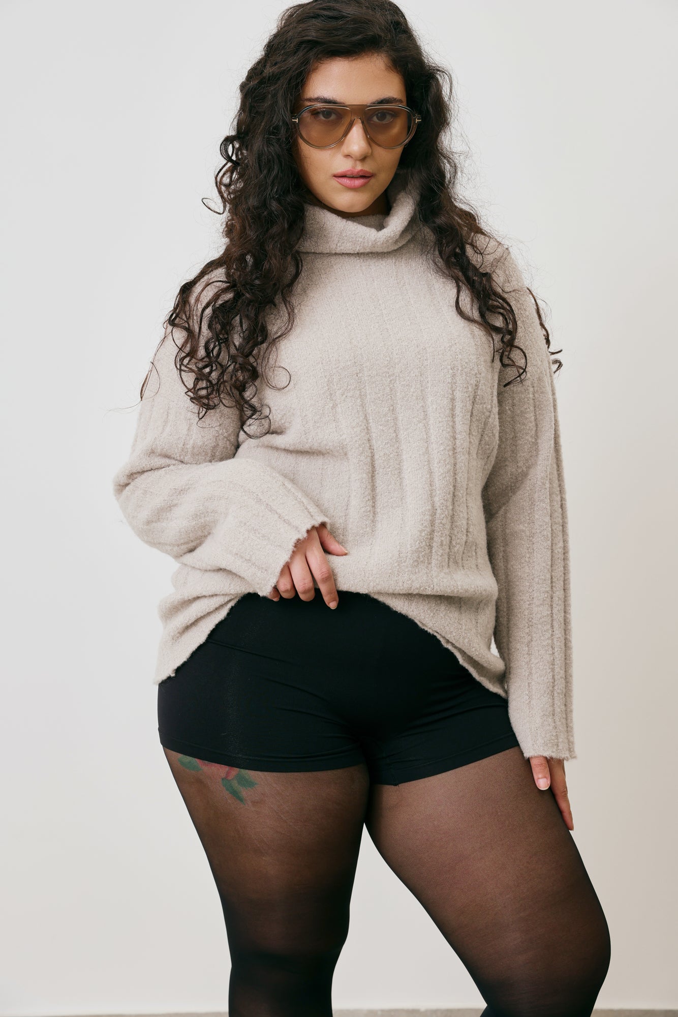 Turtleneck Rib Sweater