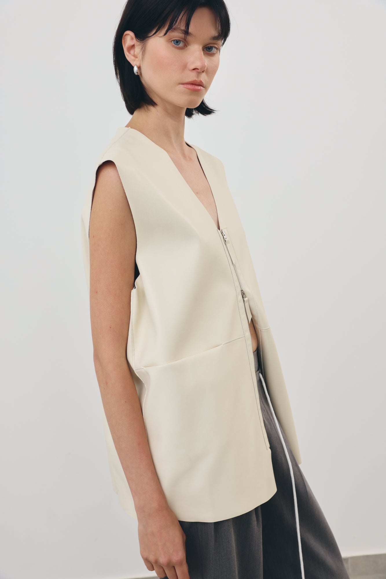 Leather Pocket vest