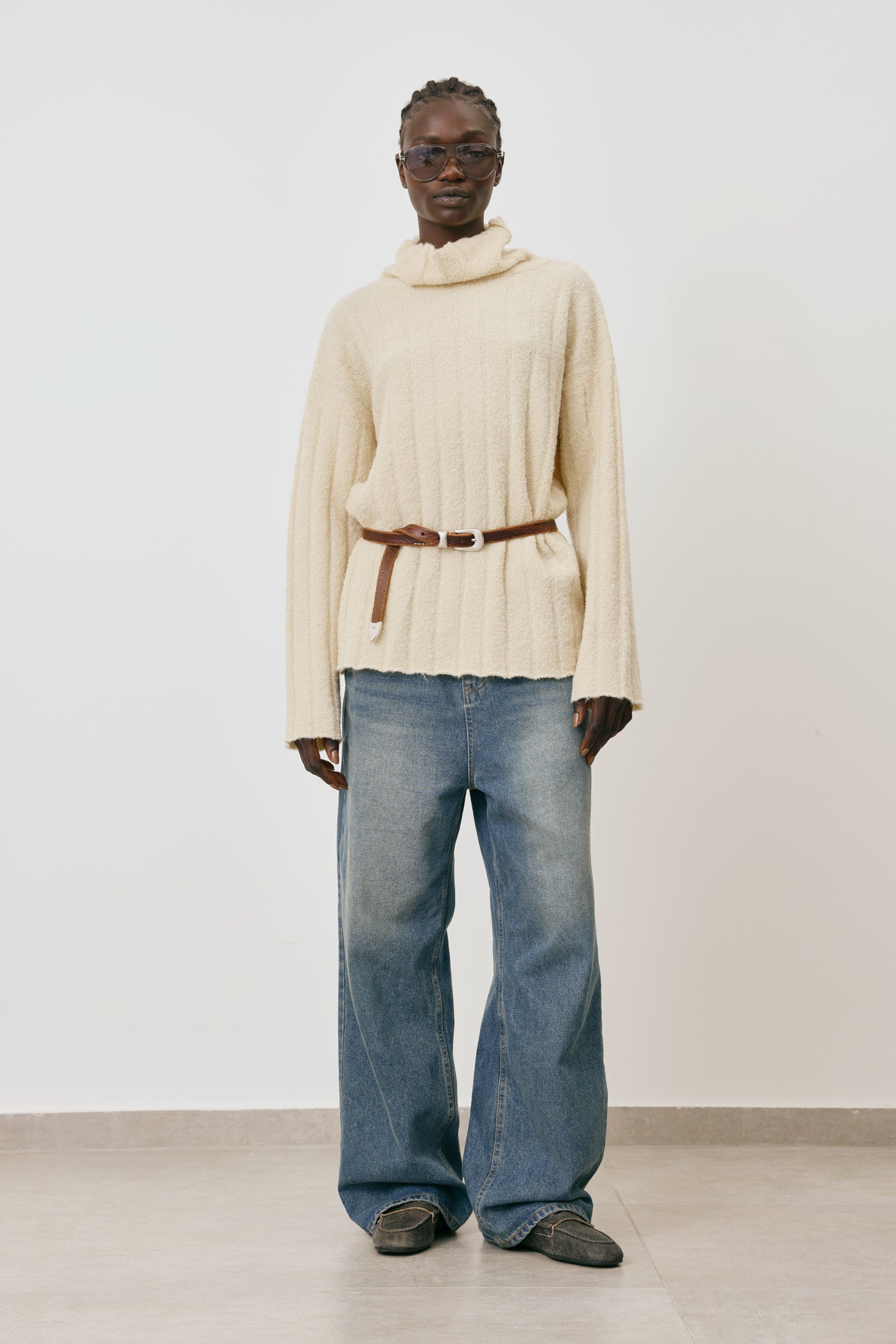Wide-Rib Turtleneck Sweater