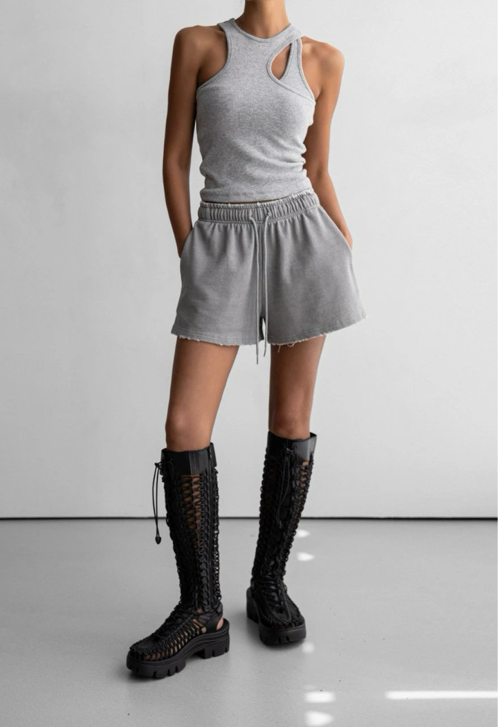 
Layered cut-out black sleeveless tank top, women's trendy black sleeveless top, fashion-forward cut-out tank, layered black tank top for women, stylish sleeveless top with cut-outs, modern black tank with layered design, chic layered sleeveless blouse, casual black tank top, edgy sleeveless top for women, versatile black cut-out tank, contemporary sleeveless shirt, statement black layered tank
