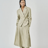 Signature chic green sage side-closure blazer, women's stylish green sage blazer, elegant side-closure blazer for women, sophisticated green blazer with side detail, trendy sage green blazer, versatile chic blazer, modern tailored blazer for women, fashionable green blazer with side closure, premium chic blazer, office and casual green blazer, timeless green sage blazer style, women's statement blazer