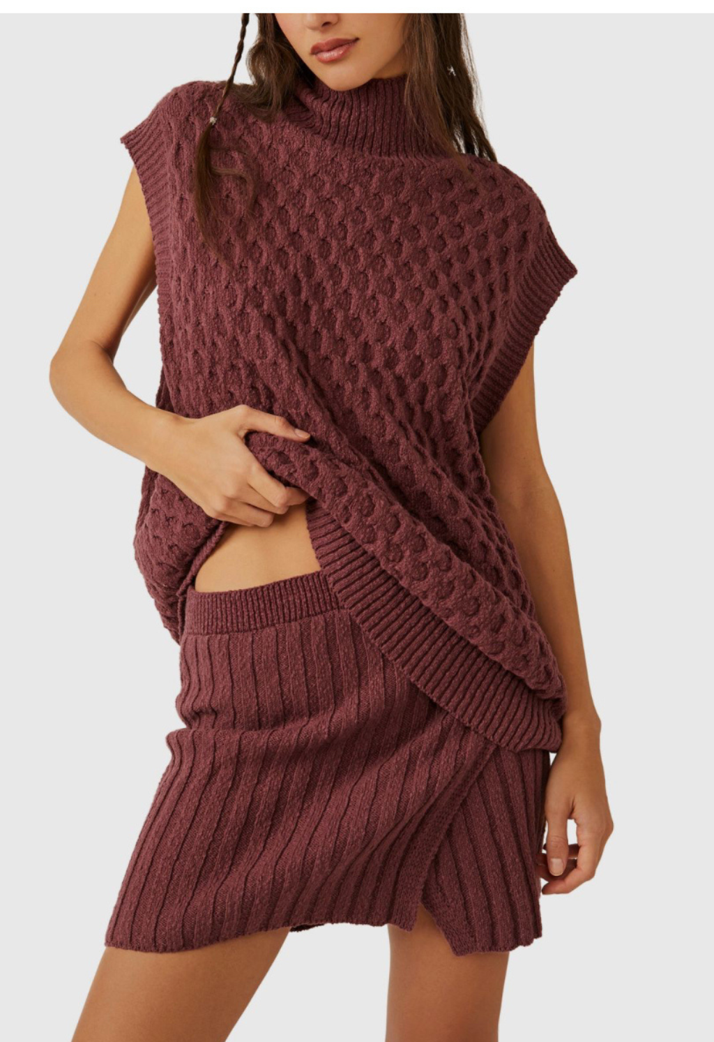 free people knitted set