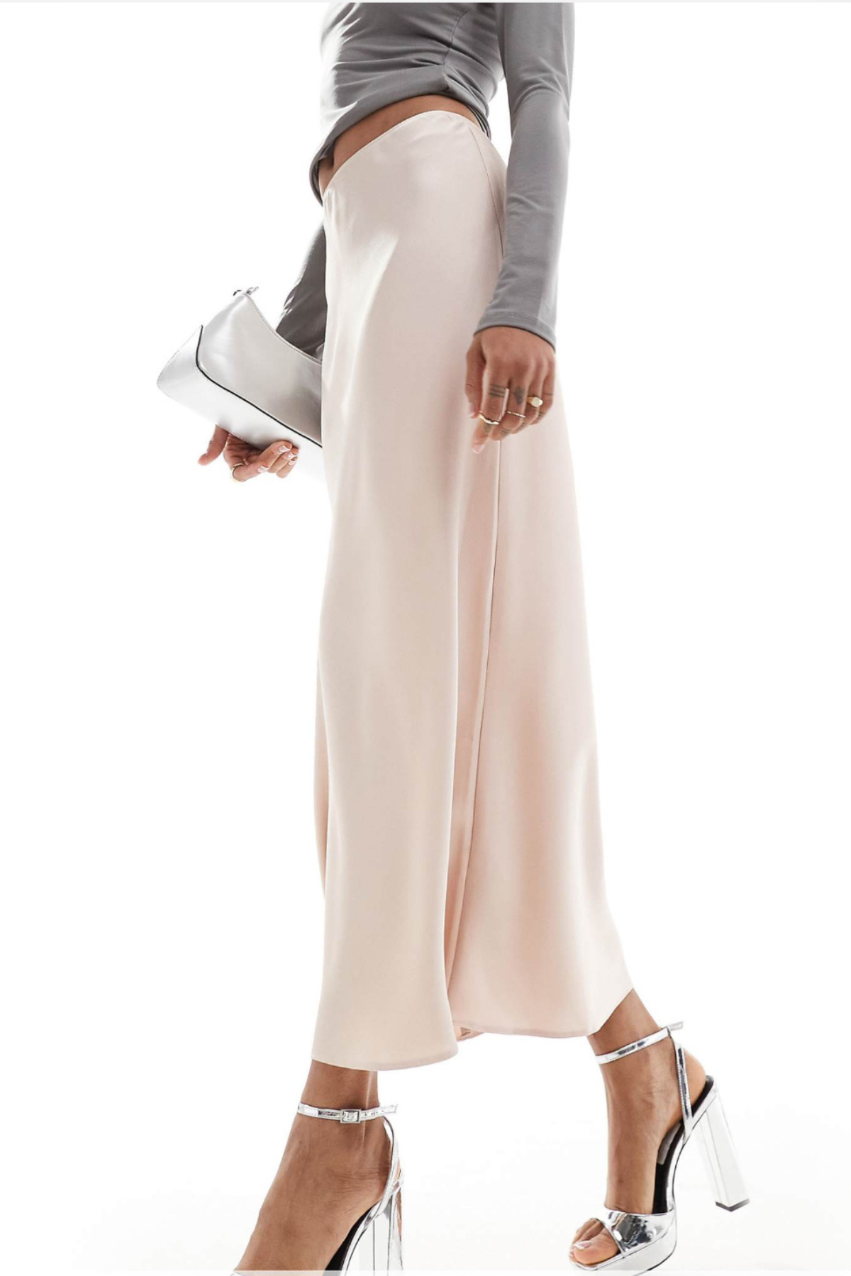 silk midi skirt