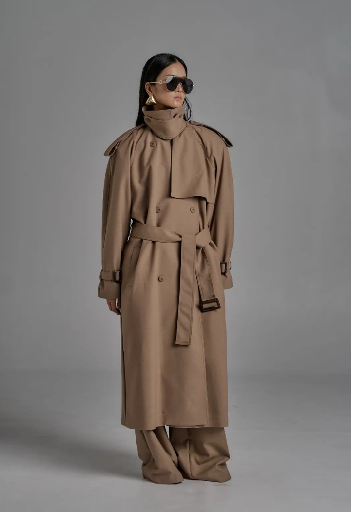 Oversized beige Trench Jacket