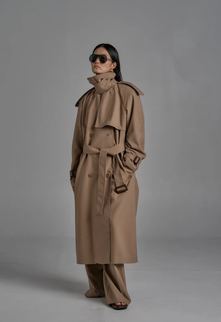 Oversized beige Trench Jacket